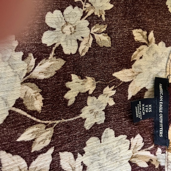 American Eagle Outfitters Mini Brown Floral Dress/Tunic Size XXS - Picture 3 of 6